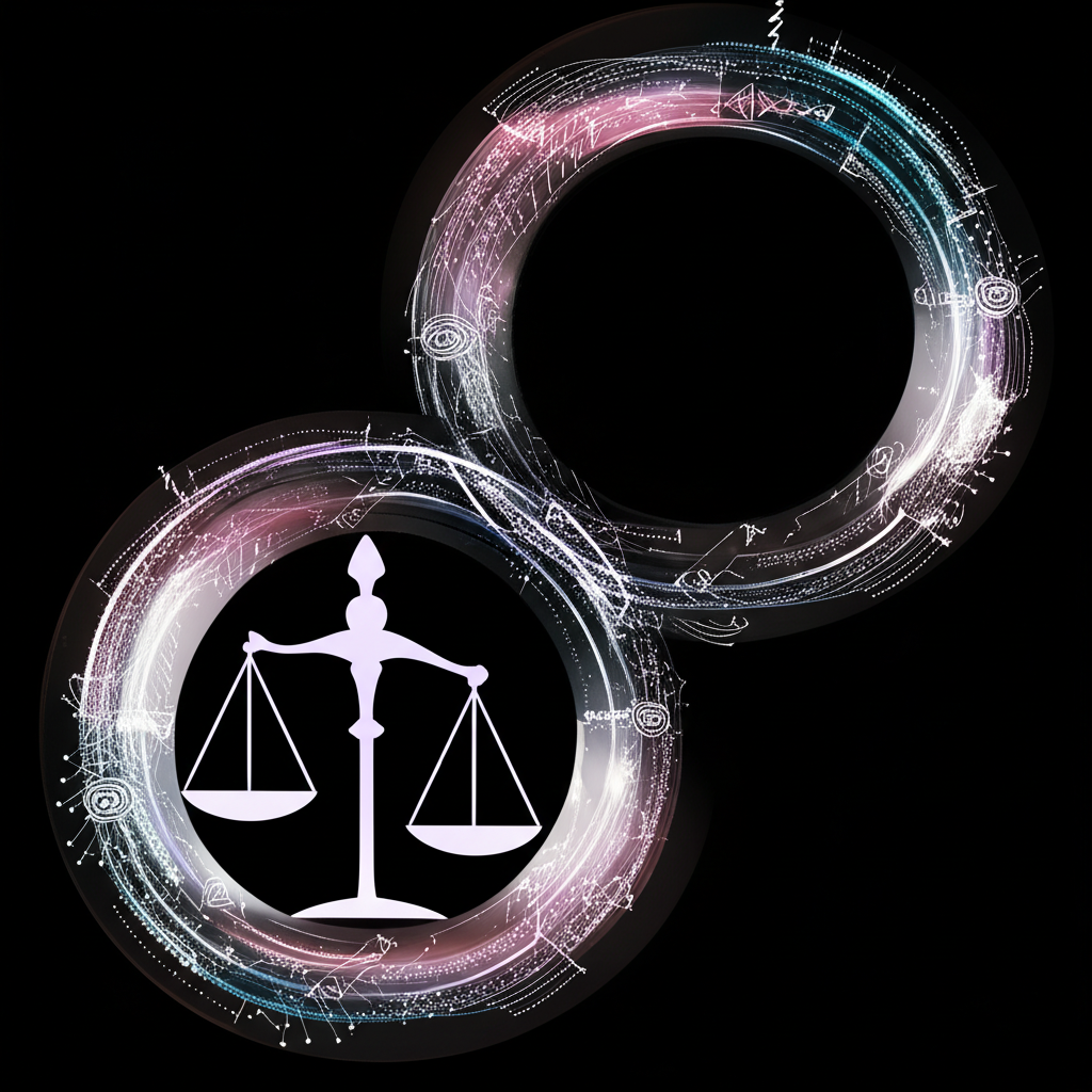 Cihan isminin nümerolojik kader sayısı olan 8'in gücünü ve denge arayışını temsil eden soyut bir görsel. Sonsuzluk sembolü şeklinde iç içe geçmiş bir 8 rakamı, etrafında adalet terazisi, başarıyı simgeleyen yükselen çizgiler ve dengeyi vurgulayan unsurlarla birleşiyor. Enerjik ve sofistike bir atmosfer.